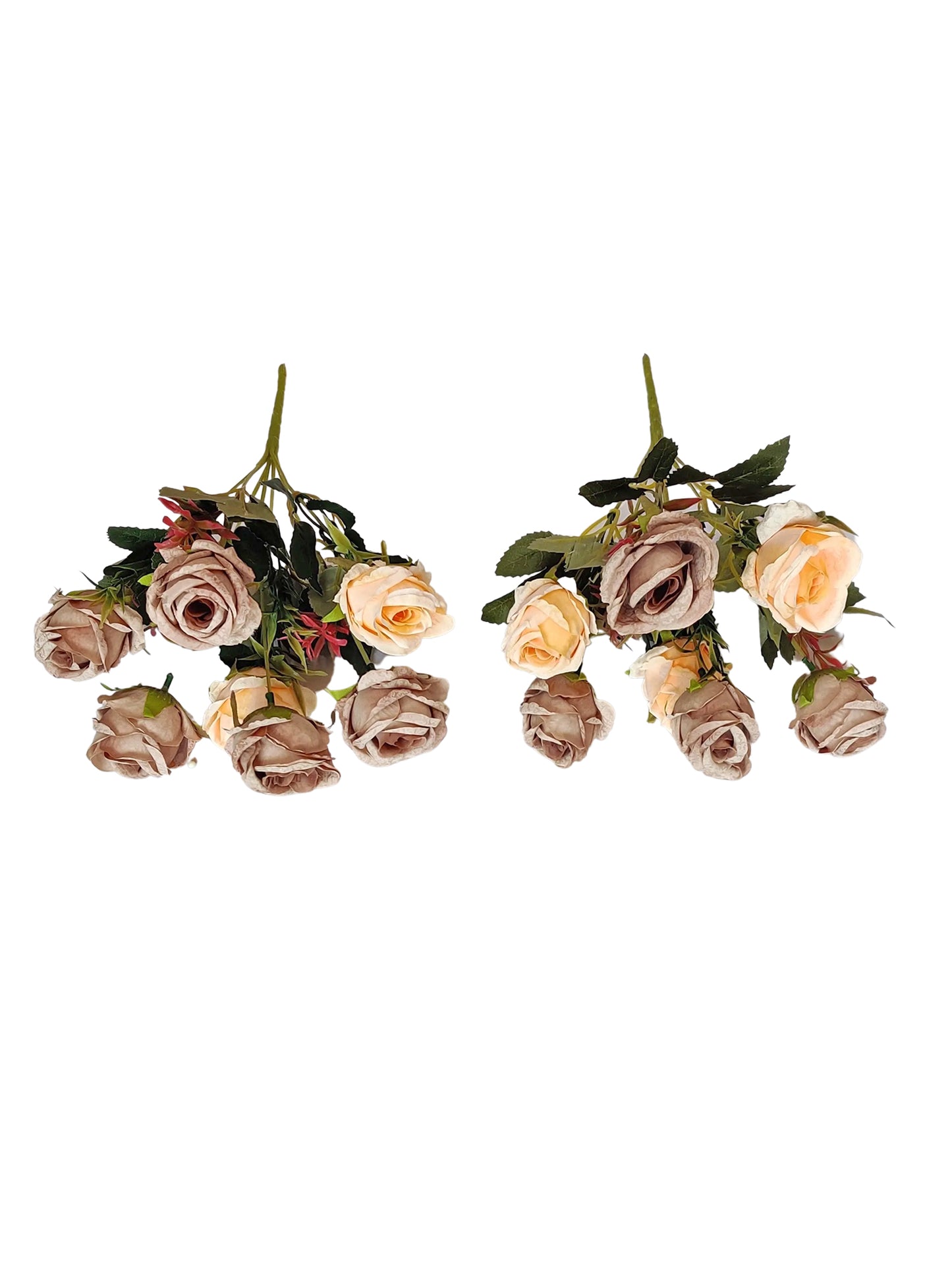 Golden Opulence: Lifelike Artificial Golden Rose - Eternal Gilded Beauty, Artificial rose flower bunches for vase, home decor, Combo Pack of 2 Pieces, Without Vase