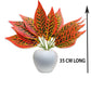 ARTSY® Artificial plants with pot for home decor, leaves, plants for pot/vase, home/office decor, gift, craft, artificial flowers with pot, combo, pack of 1 piece, 35 cm height, orange