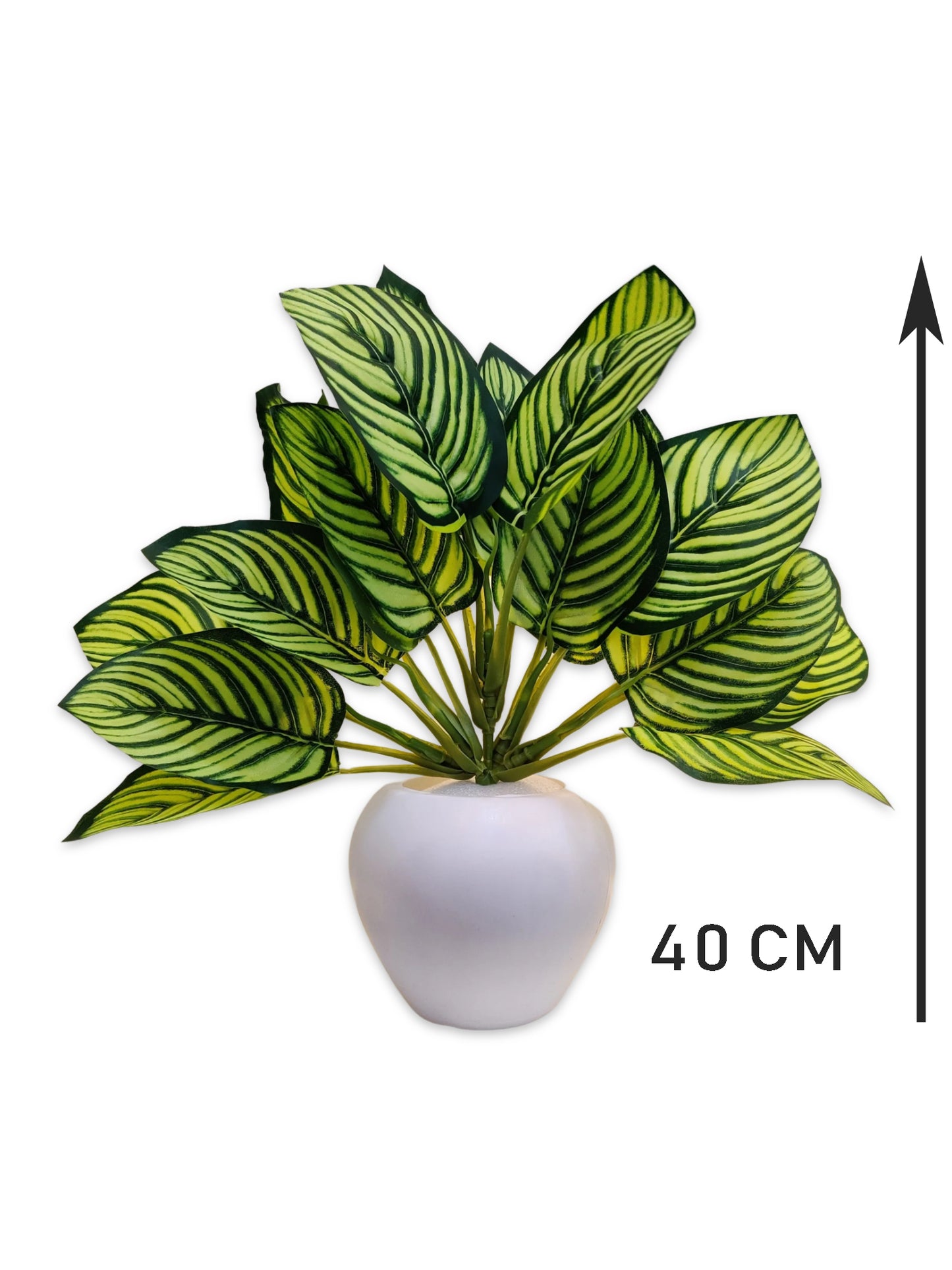 Blooming Beauty: Artificial Plant in Stylish Pot for Effortless Home Decor. Artificial Leaves with Pot Plants for Home Decoration, Leaves Bunch Flowers with Pot Office Decor, Craft and DIY, Combo, Green mix