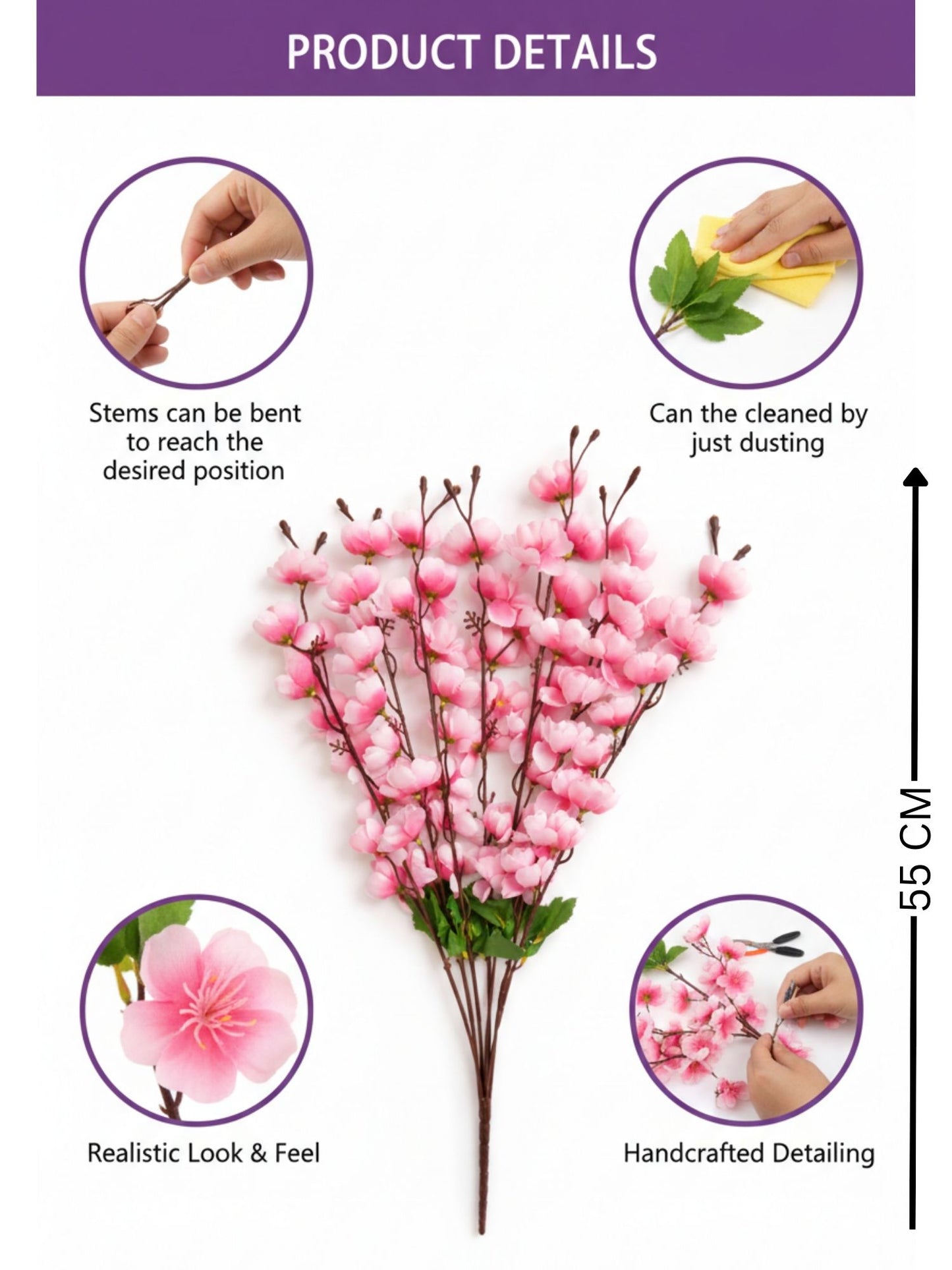 Celestia Pink Blossom Home Decor Bouquet, Pack of 1