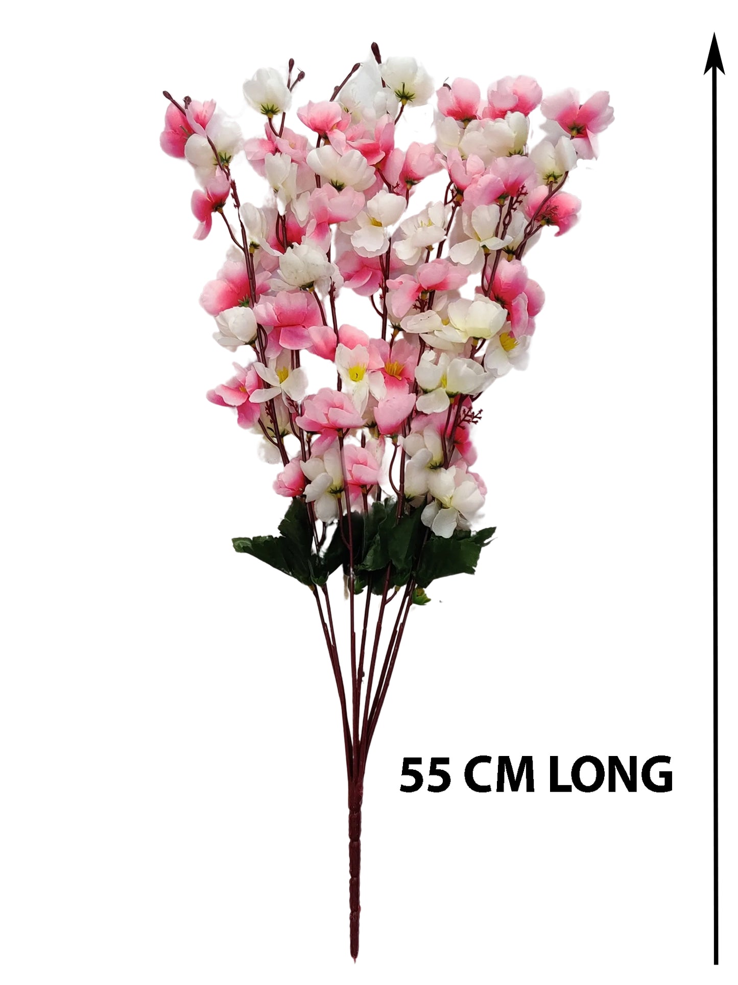 ARTSY® Artificial Flowers For Home Decoration, Vase Filler, Office Decor, Pink and White Harmony: Cherry Blossom Flower Pack of 1 Piece - Elegance in Bloom, 55 CM Long