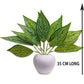 ARTSY® Artificial plants with pot for home decor, leaves, plants for pot/vase, home/office decor, gift, craft, artificial flowers with pot, combo, pack of 1 piece, 35 cm height, white green