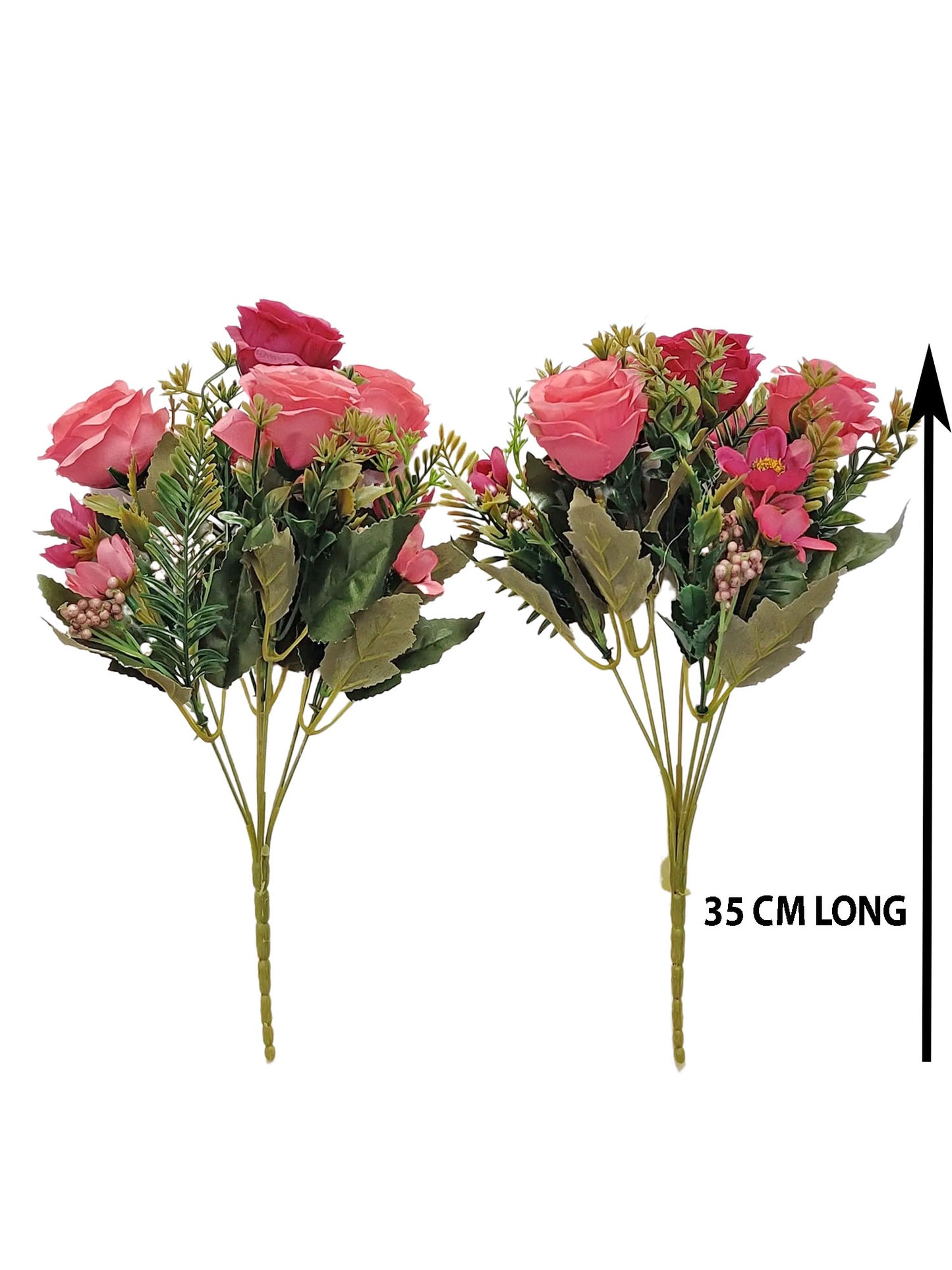 ARTSY® artificial flower for decoration, rose flower bunch, pack of 2 pieces, pink