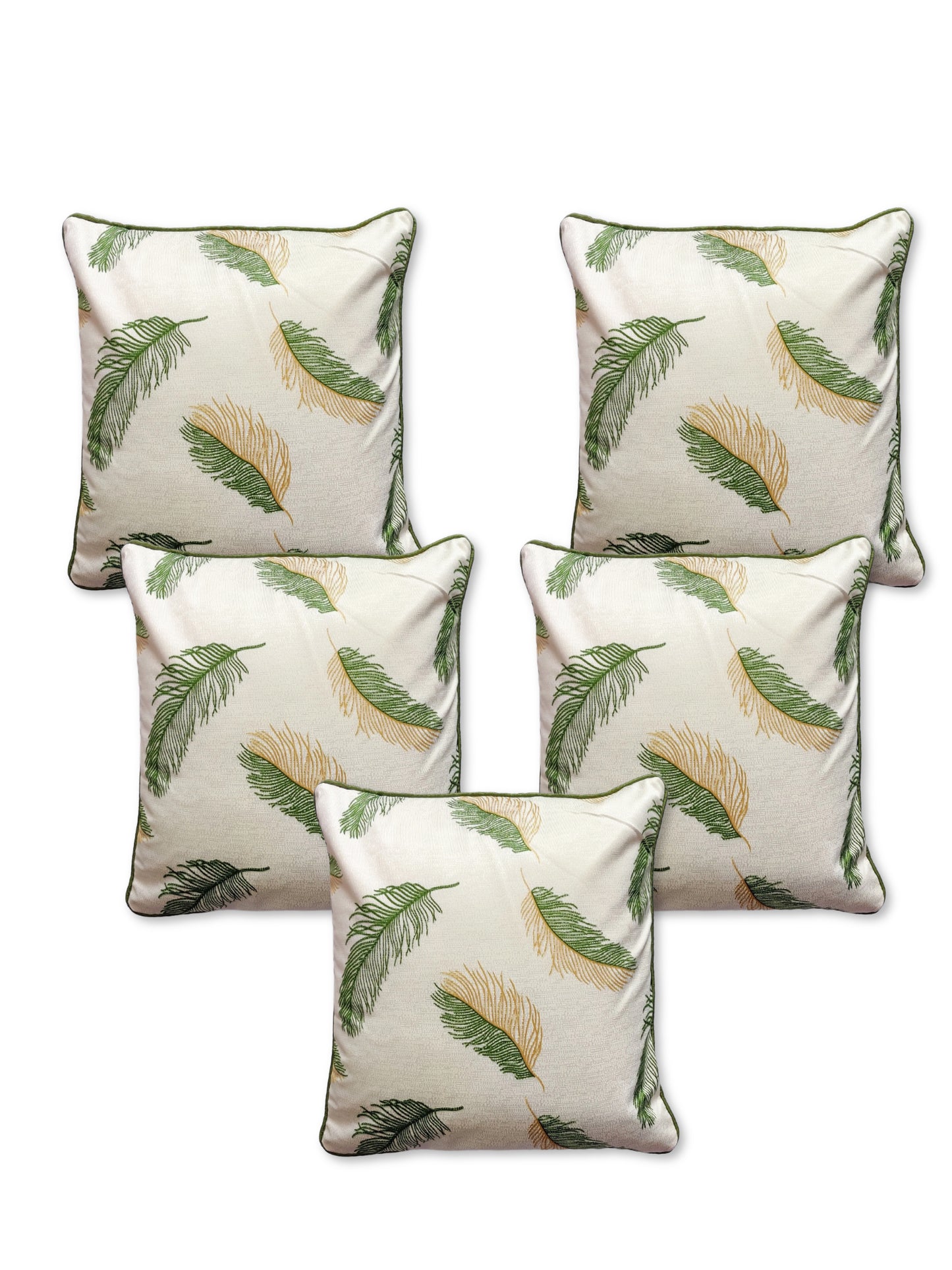 ARTSY® Green and White Cushion Cover Set - Pack of 5