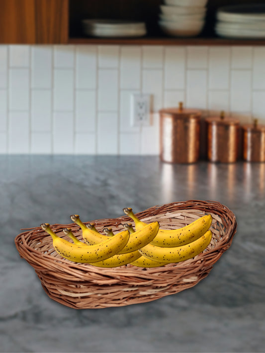 ARTSY® Versatile Handwoven Cane Basket: Serving Tray & Storage Organizer in One,  Pack of 1 Piece