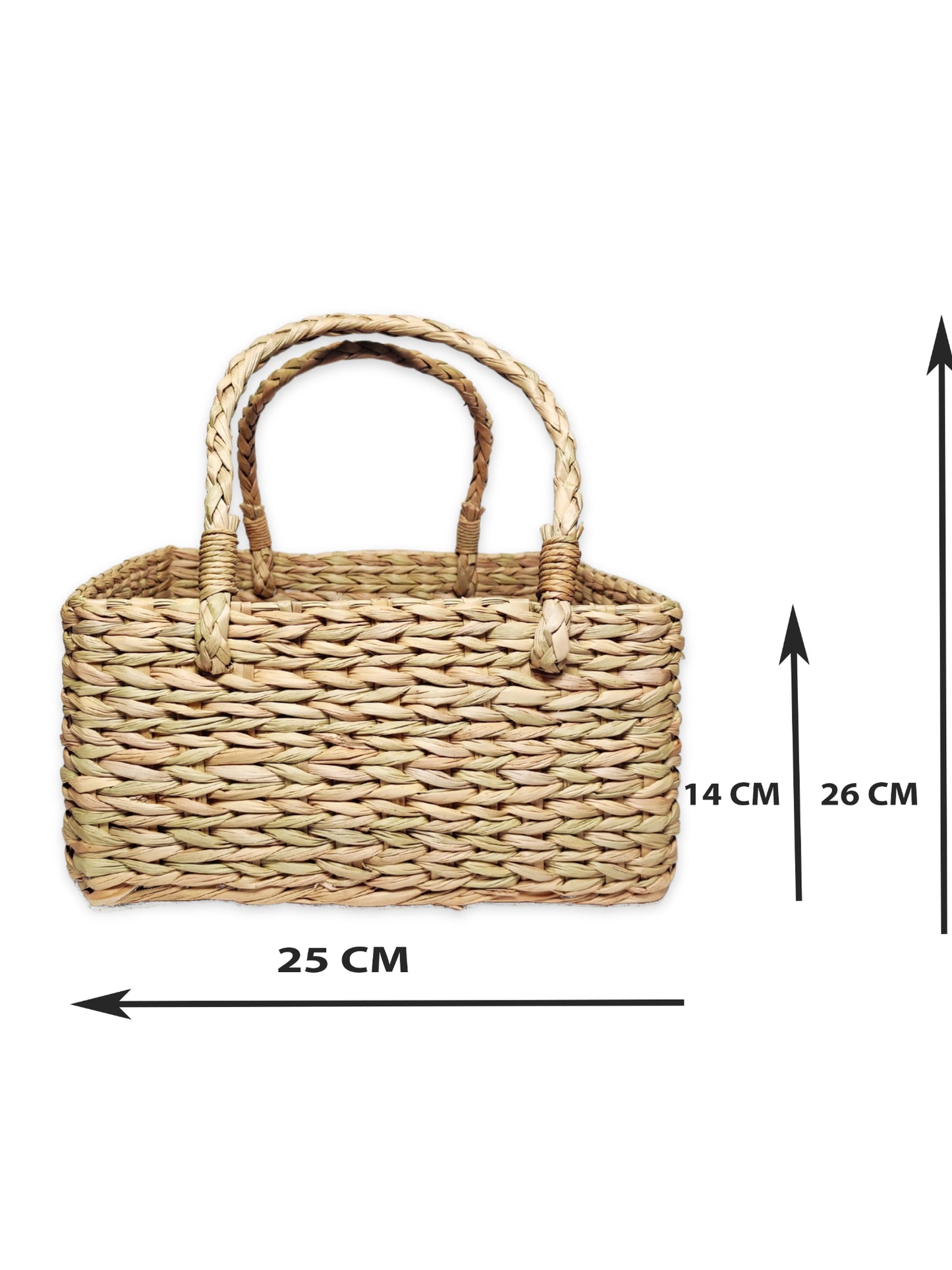 ARTSY® Handwoven Rattan Cane Basket: Premium Quality with Elegant Design, Multipurpose organiser, pack of 1 piece