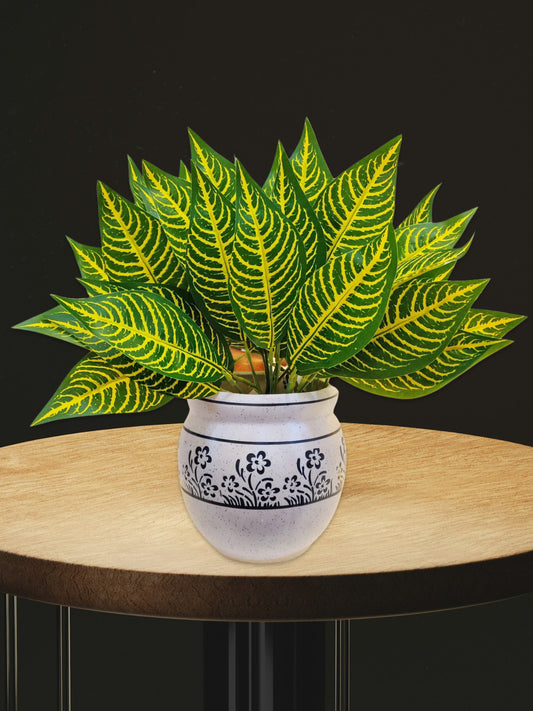 ARTSY Evergreen Elegance: Lifelike Artificial Plants for Timeless Interior Decor. Pack of 2 Pieces, Leaf Bunch for Home Decoration, for Vase, Without Vase, Yellow Green