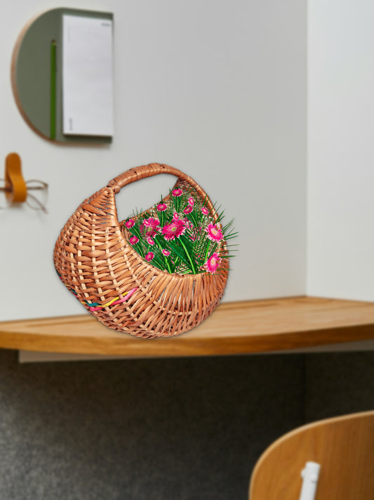 Cane Elegance: Multipurpose Basket for Stylish Storage, Organization, travel, gifting, packaging and many more | 17 X 20 X 15 CM