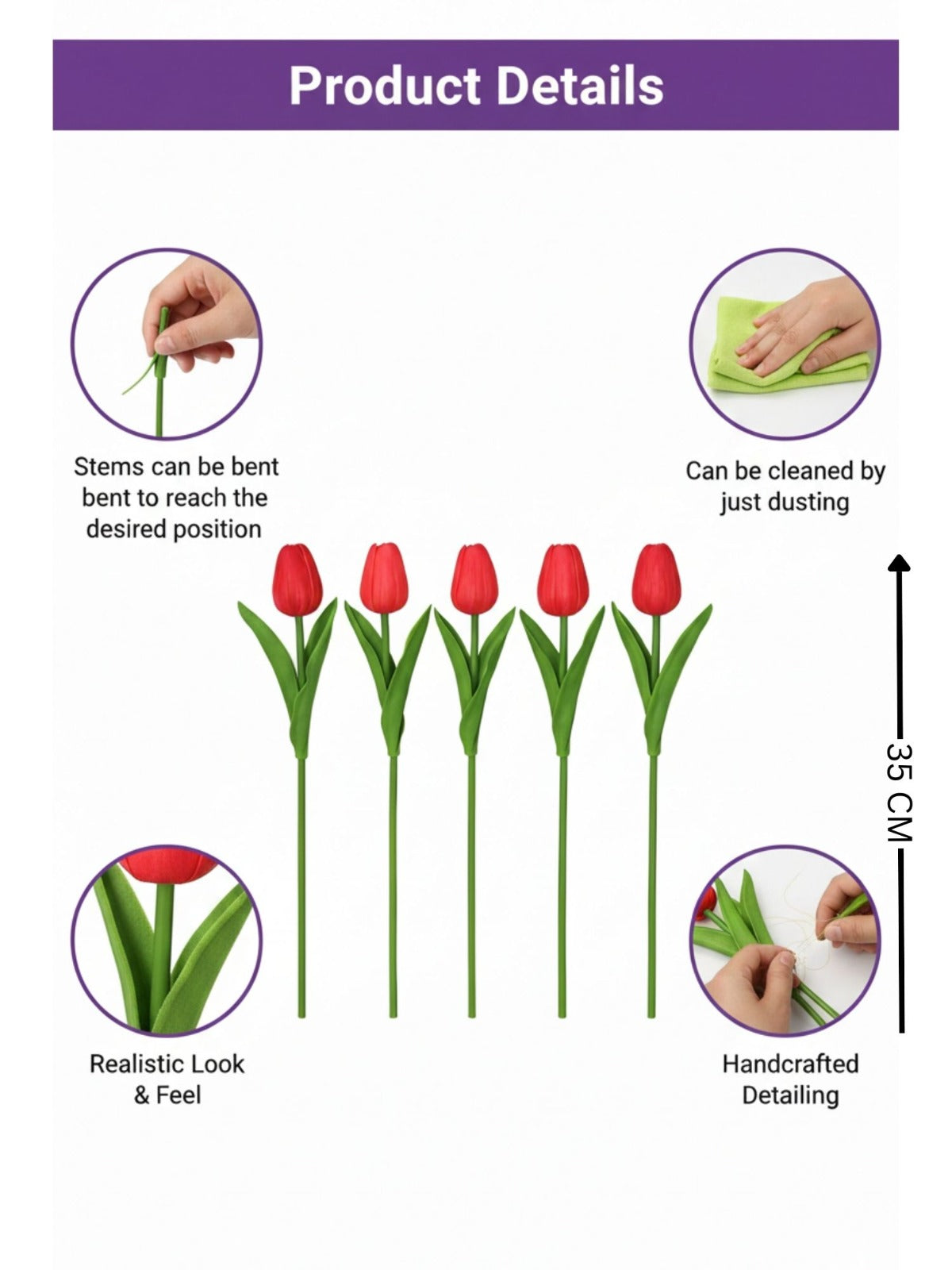 faux red tulips 
