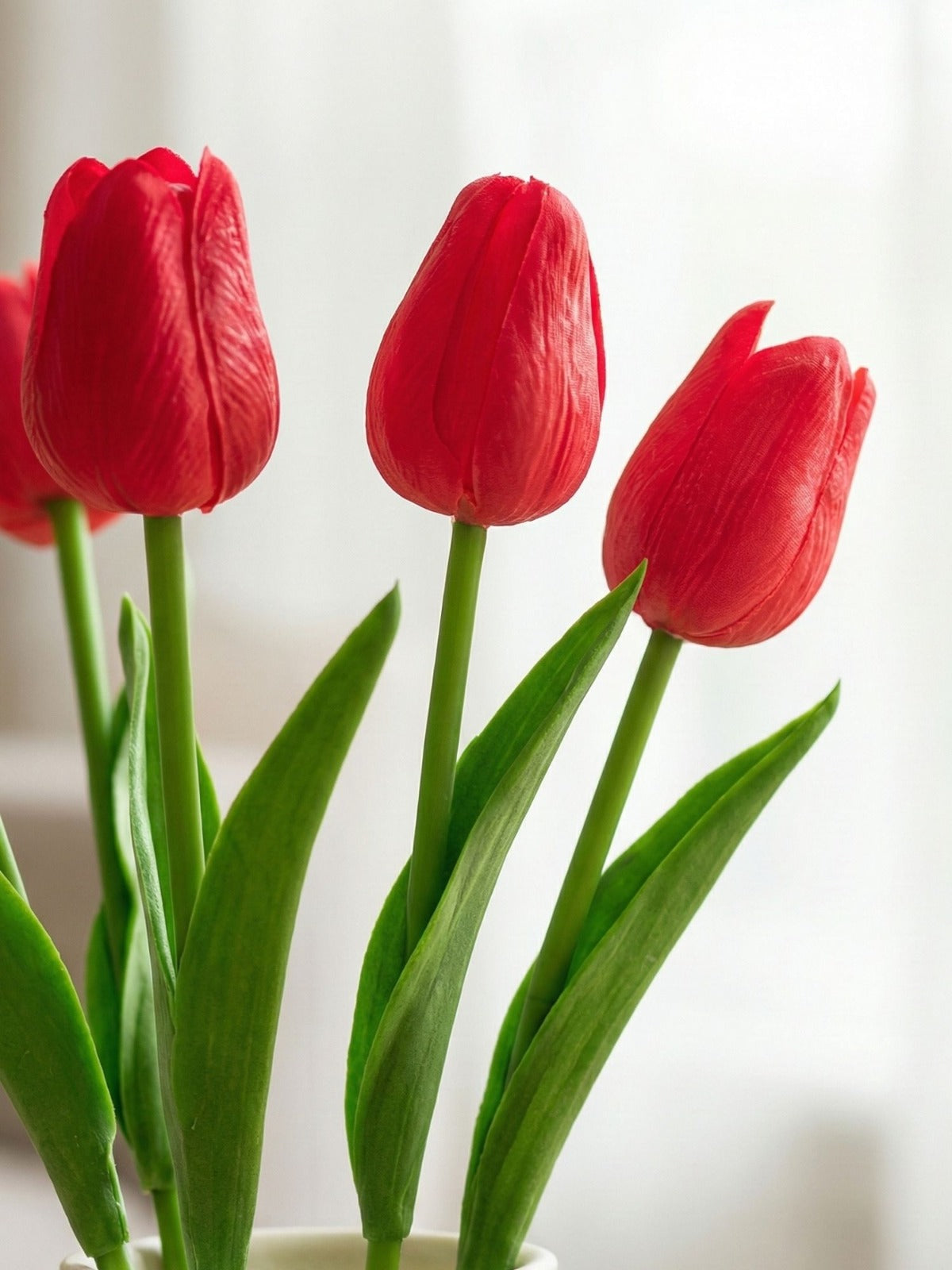 real touch red tulips 