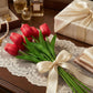 real touch red tulips home decor