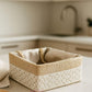 reusable cream hamper basket with handles for gifting and storage