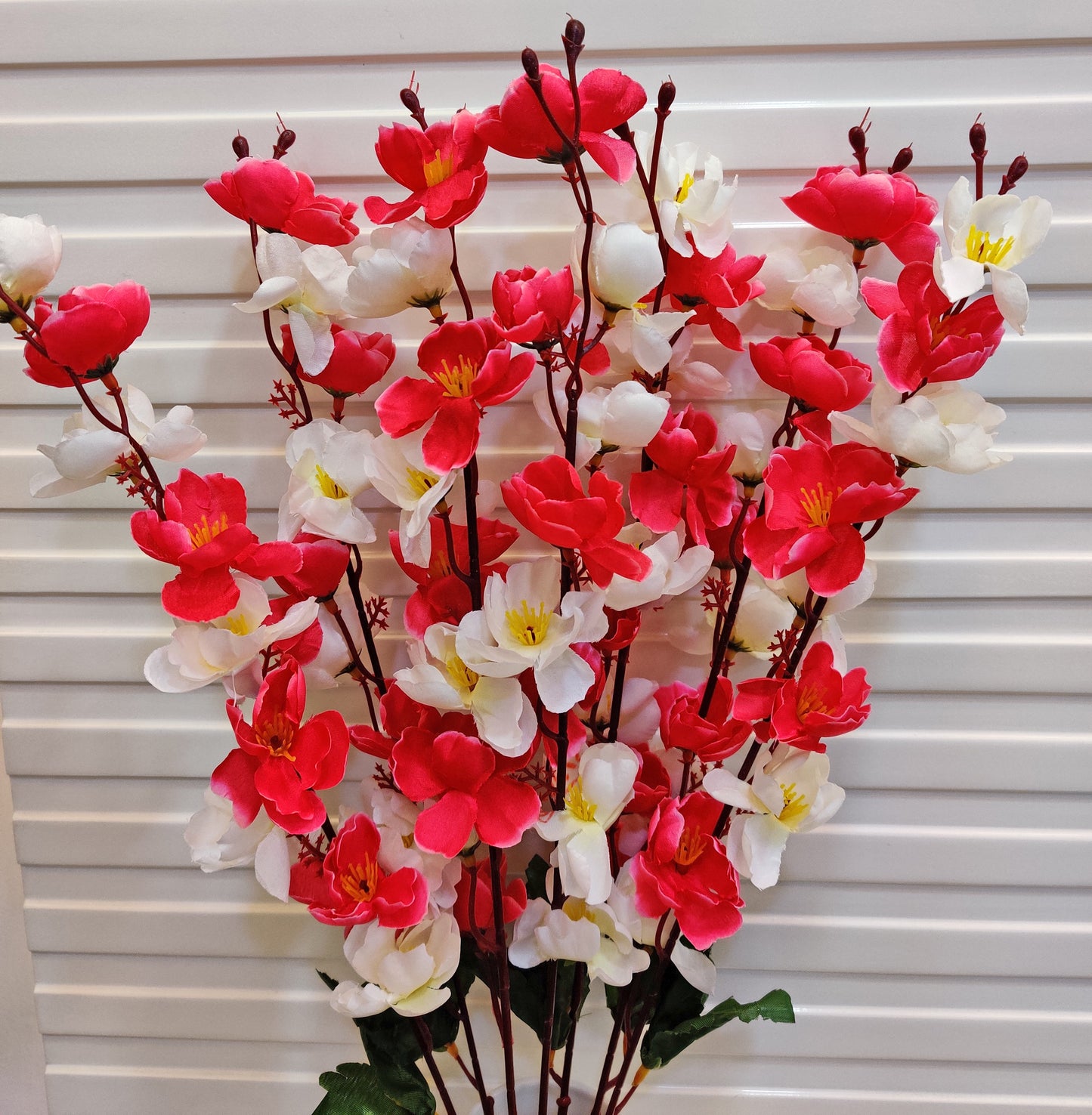 ARTSY® Deep Pink Delight: Artificial Cherry Blossom Flower Bunch for Vibrant Elegance, For Home decoration, Vase Filler, Office Decor (1 Piece), 55 Cm Long