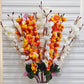ARTSY® Artificial Flowers For Home Decoration cherry Blossom Flower Bunch For Vase White Orange Office Decor | Combo| PACK OF TWO| VASE NOT INCLUDED |